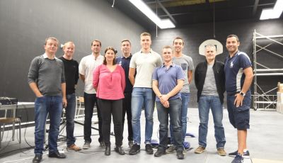 Les membres de la Fédération Française de Tir accompagnés de quelques chercheurs de l'ISM en visite au TechnoSport